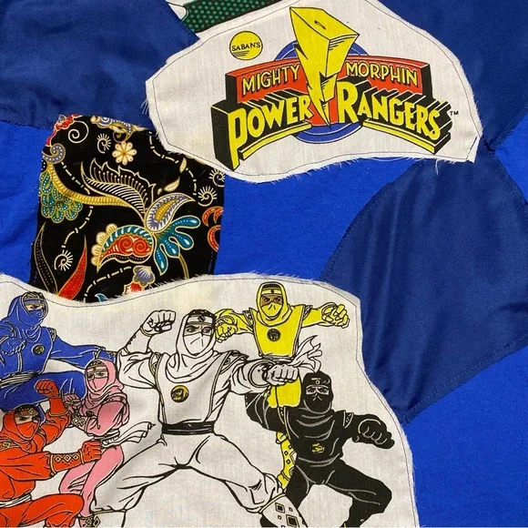 Power Rangers Patchwork T-Shirt Handmade One of One - Picture 5 of 7